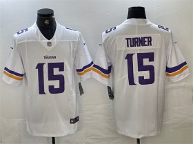 Cheap Men\'s Minnesota Vikings #15 Dallas Turner White 2024 Draft Vapor Untouchable Limited Football Stitched Jersey