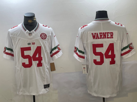 Men\'s San Francisco 49ers #54 Fred Warner White FUSE Mexico Gate Bridge Patch Vapor Limited Stitched Jersey