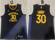 Cheap Men's Golden State Warriors #30 Stephen Curry Black 2024-25 Stitched Basketball Jersey