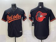 Men's Baltimore Orioles Black Team Big Logo Cool Base Stitched Jersey Cheap Wholesale