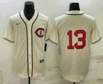 Cheap Men's Chicago Cubs #13 David Bote 2022 Cream Field of Dreams Cool Base Stitched Baseball Jersey