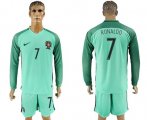 Wholesale Cheap Portugal #7 Ronaldo Away Long Sleeves Soccer Country Jersey
