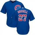 Wholesale Cheap Cubs #27 Addison Russell Blue Team Logo Fashion Stitched MLB Jersey
