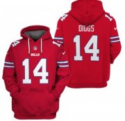 Wholesale Cheap Men's Red Buffalo Bills #14 Stefon Diggs 2021 Pullover Hoodie
