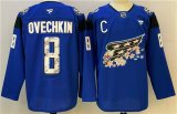 Cheap Men's Washington Capitals #8 Alex Ovechkin Blue Cherry Blossom With C Patch Stitched Hockey Jersey