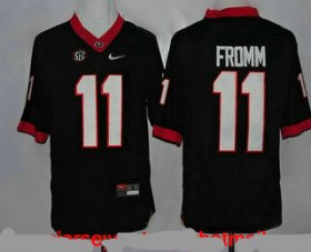 Wholesale Cheap Men\'s Georgia Bulldogs #11 Jake Fromm Black Limited College Football Stitched Nike NCAA Jersey