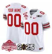 Men's Ohio State Buckeyes Active Player Custom White 2025 CFP Final With National Champions Patch F.U.S.E. Vapor Limited Stitched Jersey Cheap Wholesale