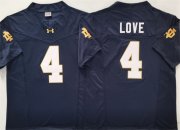 Cheap Men's Notre Dame Fighting Irish #4 Jeremiyah Love Navy 2024 F.U.S.E. Limited Stitched Jersey