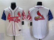 Cheap Men's St. Louis Cardinals Team Big Logo White Independence Day Vapor Premier Limited Stitched Baseball Jerseys