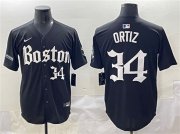 Men's Boston Red Sox #34 David Ortiz Black Gothic Vapor Limited Stitched Baseball Jersey Cheap