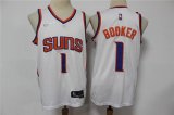 Wholesale Cheap Men's Phoenix Suns #1 Devin Booker White Nike 75th Anniversary Diamond 2021 Stitched Jersey