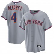 Men's New York Mets #4 Francisco Alvarez Gray 2025 Limited Stitched Baseball Jersey Cheap