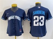 Women's Chicago Cubs #23 Ryne Sandberg Navy City Connect Stitched Jersey Cheap