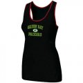 Wholesale Cheap Women's Nike Green Bay Packers Heart & Soul Tri-Blend Racerback Stretch Tank Top Black