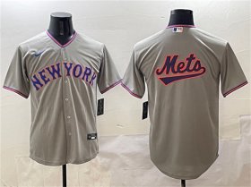 Cheap Men\'s New York Mets Blank Gray 2025 Limited Stitched Baseball Jersey