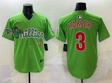 Cheap Men's Philadelphia Phillies #3 Bryce Harper Light Green Phanatic With 2024 Division Champions Patch Limited Stitched Jersey