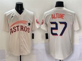 Cheap Men's Houston Astros #27 Jose Altuve Cream Throwback Cooperstown Collection Limited Stitched Baseball Jersey