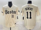 Men's Boston Red Sox #11 Rafael Devers Cream Gothic Vapor Limited Stitched Baseball Jersey Cheap