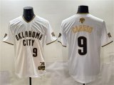 Cheap Men's Oklahoma City Thunder #9 Alex Caruso White Gold 2025 Finals Vapor Stitched Baseball Jersey