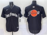 Cheap Men's San Francisco Giants Team Big Logo Black 'Gothic Fog Edition' Vapor Premier Limited Stitched Jersey