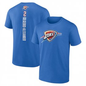 Men\'s Oklahoma City Thunder #2 Shai Gilgeous-Alexander Blue Playmaker Name & Number T-Shirt Cheap