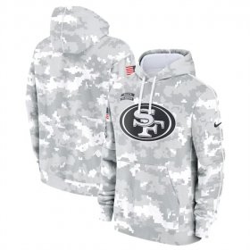 Men\'s San Francisco 49ers 2024 Arctic Camo Salute To Service Club Fleece Pullover Hoodie