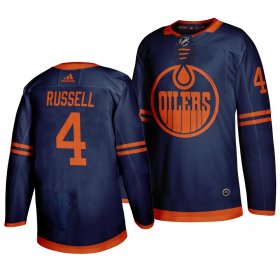 Wholesale Cheap Edmonton Oilers #4 Kris Russell Blue 2019-20 Third Alternate Jersey