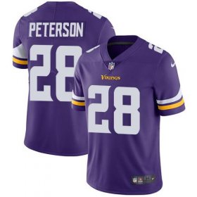 Wholesale Cheap Nike Vikings #28 Adrian Peterson Purple Team Color Men\'s Stitched NFL Vapor Untouchable Limited Jersey