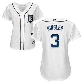 Wholesale Cheap Tigers #3 Ian Kinsler White Home Women\'s Stitched MLB Jersey