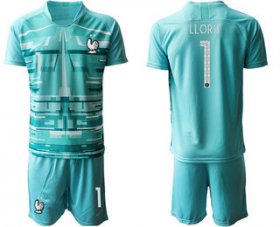 Wholesale Cheap France 1 LLORIS Blue Goalkeeper UEFA Euro 2020 Soccer Jersey