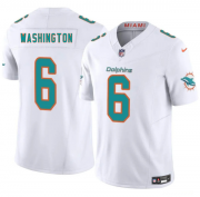 Cheap Men's Miami Dolphins #6 Malik Washington White 2025 Draft F.U.S.E. Vapor Limited Football Stitched Jersey