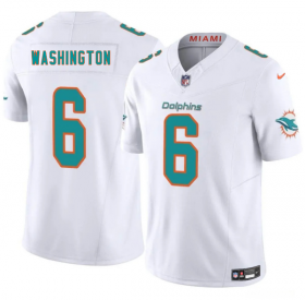 Cheap Men\'s Miami Dolphins #6 Malik Washington White 2025 Draft F.U.S.E. Vapor Limited Football Stitched Jersey