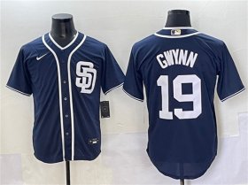 Men\'s San Diego Padres #19 Tony Gwynn Navy Cool Base Stitched Baseball Jersey