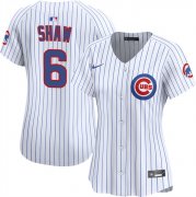 Women's Chicago Cubs #6 Matt Shaw White Home Limited Stitched Baseball Jersey(Run Small) Cheap