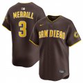 Men's San Diego Padres #3 Jackson Merrill Brown 2024 Away Limited Stitched Baseball Jersey Cheap