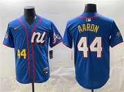 Cheap Men's National League #44 Hank Aaron Blue 2025 All-Star Edition Limited Stitched Baseball Jersey