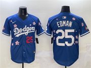 Cheap Men's Los Angeles Dodgers #25 Tommy Edman Royal 2025 Tokyo Series Limited Stitched Baseball Jersey