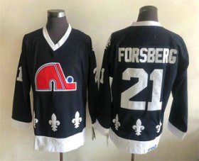 Cheap Men\'s Quebec Nordiques #21 Peter Forsberg White CCM Throwback Stitched NHL Jersey