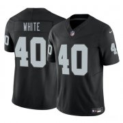Cheap Men's Las Vegas Raiders #40 Devin White Black 2025 F.U.S.E. Vapor Football Stitched Jersey