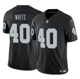 Cheap Men\'s Las Vegas Raiders #40 Devin White Black 2025 F.U.S.E. Vapor Football Stitched Jersey
