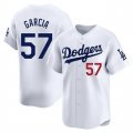 Cheap Men's Los Angeles Dodgers #57 Luis Garcia White Cool Base Stitched Baseball Jersey