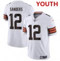 Youth Cleveland Browns #12 Shedeur Sanders White 2025 Vapor Limited Football Stitched Jersey Cheap