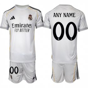 Cheap Men\'s Real Madrid Custom 25-26 White Home Soccer Jersey Suit