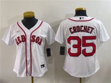 Cheap Youth Boston Red Sox #35 Garrett Crochet White Cool Base Stitched Baseball Jersey