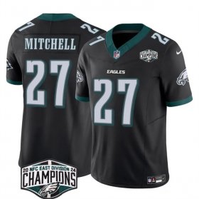 Cheap Men\'s Philadelphia Eagles #27 Quinyon Mitchell Black 2024 New NFC East Champions F.U.S.E. Vapor Untouchable Limited Stitched Football Jersey