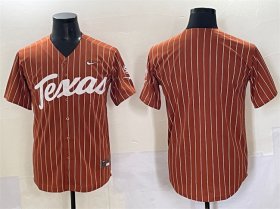 Cheap Men\'s Texas Longhorns Blank Orange Pinstripe SEC Patch Stitched Jersey