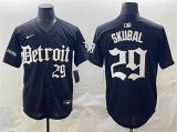 Men's Detroit Tigers #29 Tarik Skubal Black 'Motor Gothic Edition' Vapor Premier Limited Stitched Baseball Jersey Cheap