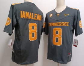 Cheap Men\'s Tennessee Volunteers #8 Nico Iamaleava Grey FUSE College Stitched Jersey