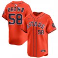 Men's Houston Astros #58 Hunter Brown Orange 2025 Alternate Limited Stitched Baseball Jersey Cheap Wholesale