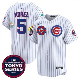Men\'s Chicago Cubs #5 Christopher Morel White 2025 Tokyo Series Limited Stitched Baseball Jersey Cheap